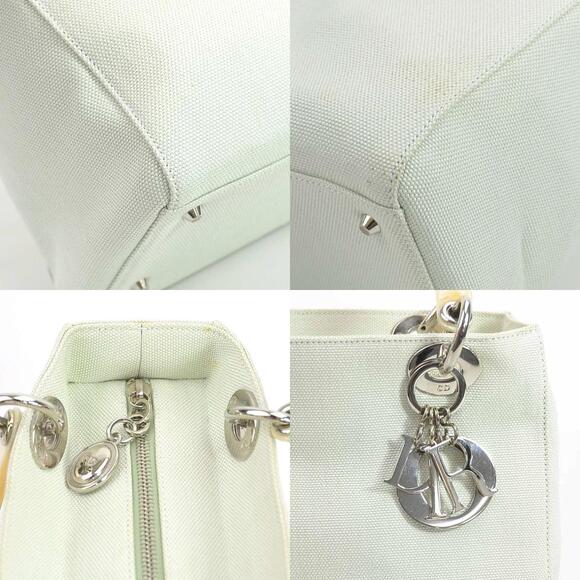 Christian Dior Lady Dior Canvas Shoulder Bag Green Orange - Picture 4 of 5